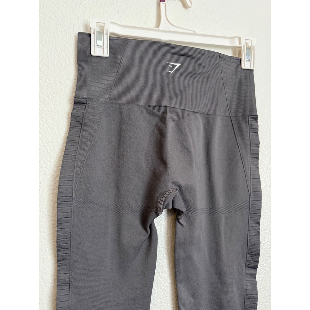 Gymshark Energy+ Seamless Leggings Charcoal Grey High Waisted Eyelet Mesh Small - Picture 4 of 10
